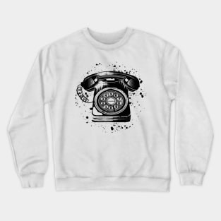 Black and white retro telephone Crewneck Sweatshirt